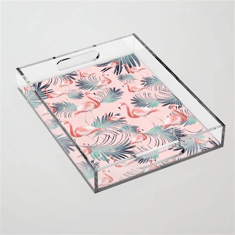 Blush Flamingo Palm Vibes Pastel Tropical Decor Art Society