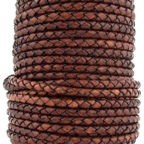 Xsotica Round Bolo Braided Leather Cord By The Yard 4mm Etsy