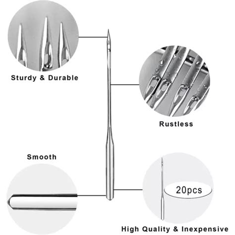 LOT DE 20 Aiguilles Pour Machine Coudre Aiguilles Universelles Pointues