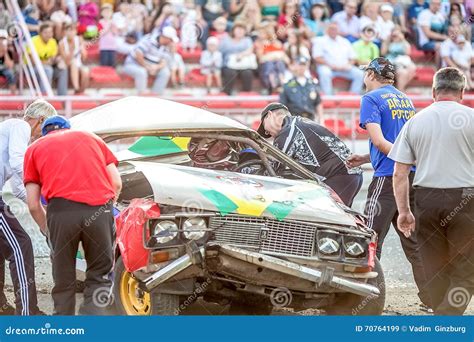 Omsk Russia August 03 2013 Auto Rodeo Car Stunts Editorial Stock Image Image Of Horror