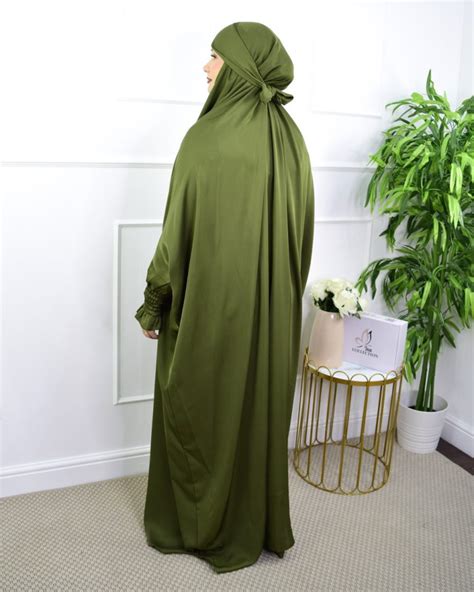 Jilbab Dubai One Piece Prayer Set Khaki Ina Collection