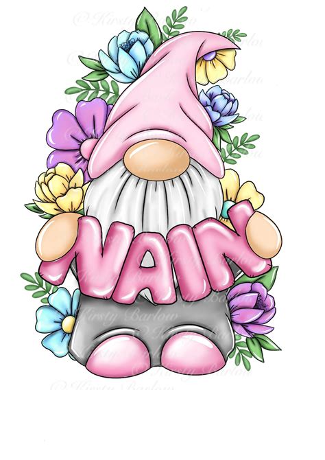 Nain Welsh Mothers Day Gnome Gonk Png Clip Art Design For Sublimation