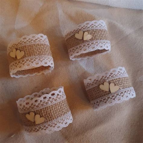 Burlap Wedding Napkin Rings Rustic Wedding Decor Rustic Etsy