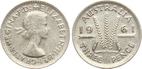 Australien Threepence 1961 Elisabeth II Ss MA Shops