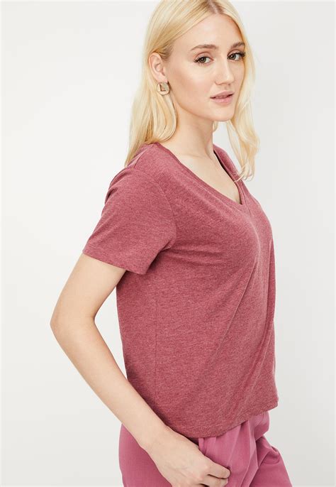 Buy Women Solid V Neck T Shirt Online At Just Rs 199 0 1000012029704