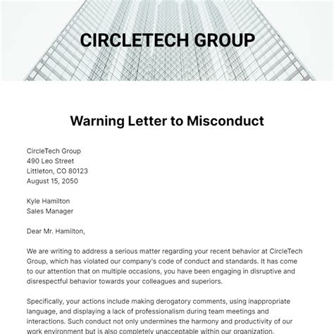 Free Warning Letter Templates And Examples Edit Online And Download