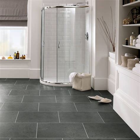 Natural Slate Effect Vinyl Floor Tiles Vinyl Flooring Bathroom Bathroom Vinyl Waterproof