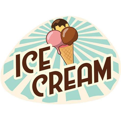 Signmission 12 In Ice Cream 3 Concession Decal Sign With Cart Trailer