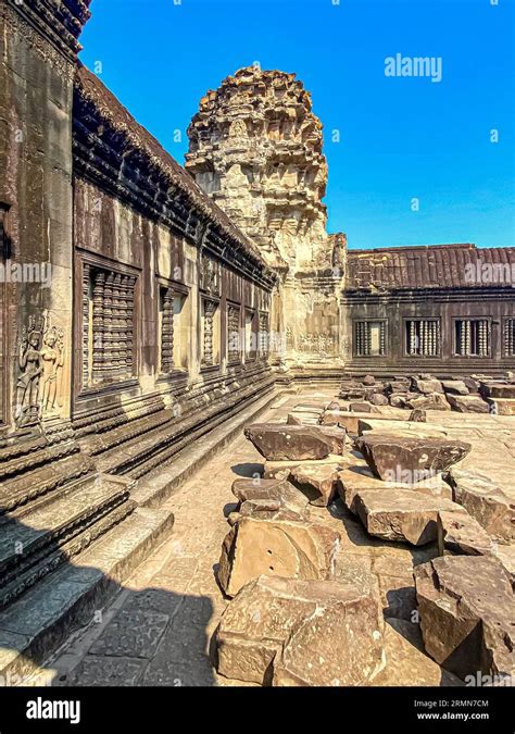 Angkor Wat, a temple complex in honor of the god Vishnu, built in the ...