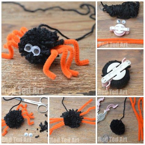 Spider Craft: Pom Pom Spider - Red Ted Art - Kids Crafts