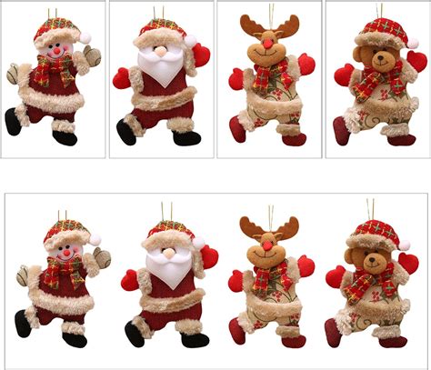 EESLL 8 Adet Noel Ağacı Süsleri Peluş Noel Süsleri Noel Asılı Süsler