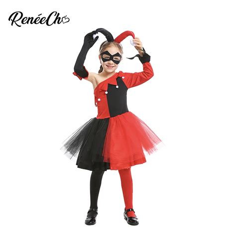 Harlequin Costumes Kids Child Evil Jester Costume Jester Halloween