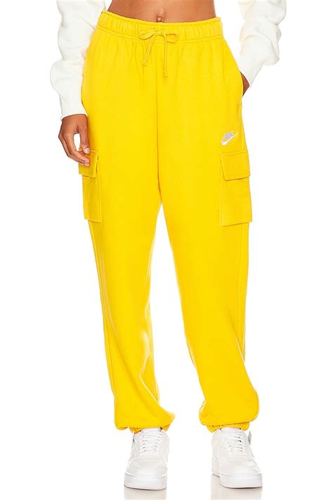 Nike Nsw Club Cargo Sweatpant In Yellow Ochre And White Revolve