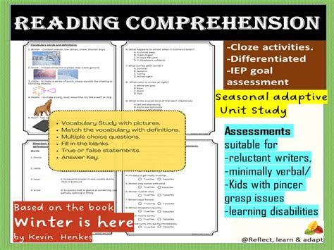 Winter Adaptive Bundle Reading Comprehension Adaptive Unit Teaching Resources