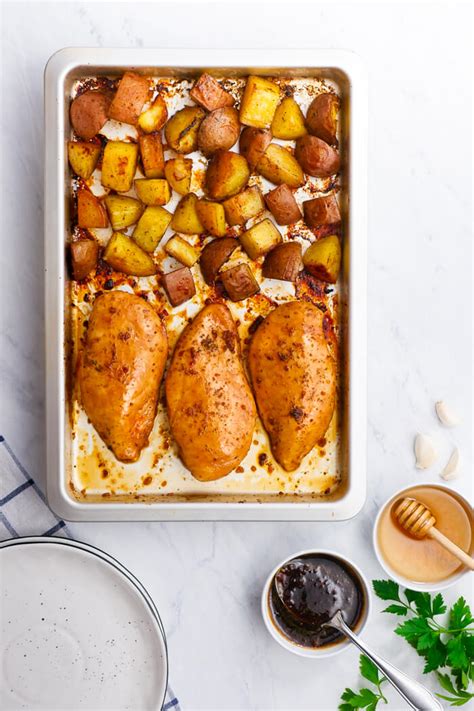 Sheet Pan Honey Garlic Chicken And Potatoes Easy Peasy Meals