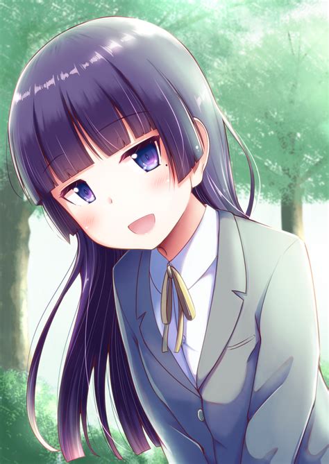 Safebooru 1girl Bangs Black Hair Blazer Blunt Bangs Commentary