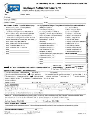 Employer Authorization Form Fill Online Printable Fillable Blank