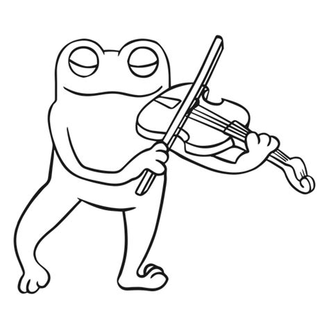 Diseño PNG Y SVG De Juego De Rana Tocando El Violín Para Camisetas