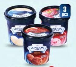 London Dairy Ice Cream 3x125ml Asst Ansar Gallery Offers