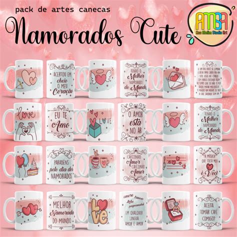 Pack Namorados Cute Canecas Ana Melim Studio Art