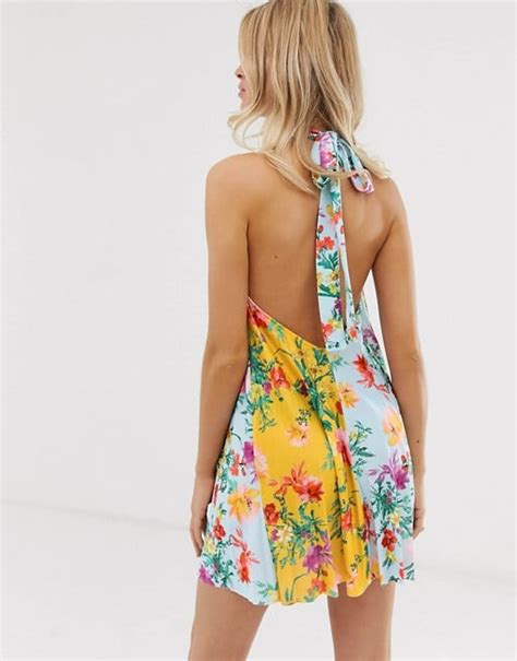 Asos Design Floral Backless Halter Dress Best Asos Sales And Deals