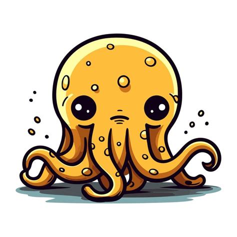 Schöne karikatur octopus vektor illustration schöne oktopus figur