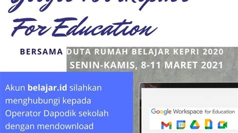 Pelatihan Google Workspace For Education Bersama Duta Rumah Belajar