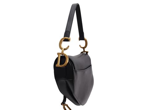 Women Bags Dior Black Saddle Bag With Strap Preowned