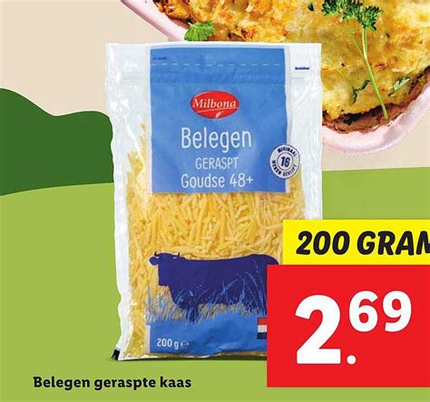 Milbona Belegen Geraspte Kaas Aanbieding Bij Lidl 1Folders Nl