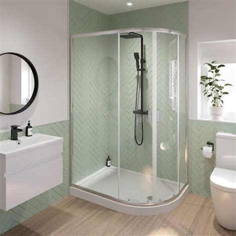 Luxura Offset Quadrant Shower Enclosure 1200 X 800mm With Raised Non