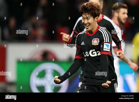 Leverkusen Germany 30th Nov 2013 Leverkusen S Heung Min Son Cheers