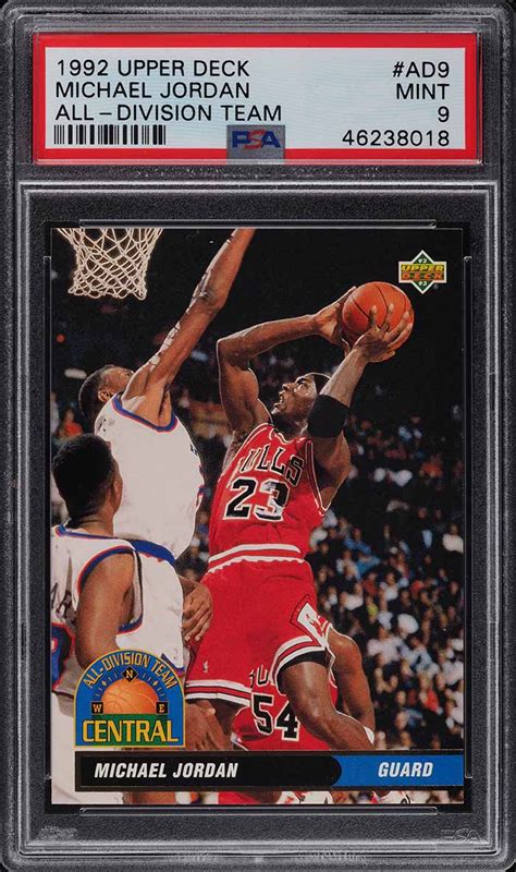 1992 93 UPPER DECK ALL DIVISION TEAM MICHAEL JORDAN AD9 PSA 9 MINT