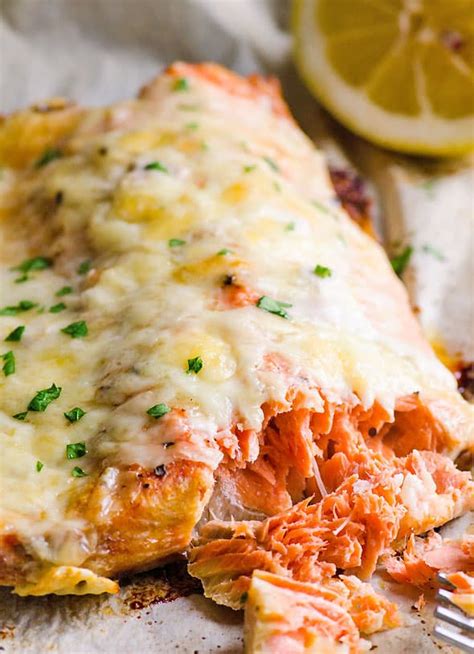 Baked Salmon with Cheese Recipe - iFOODreal - Healthy Family Recipes