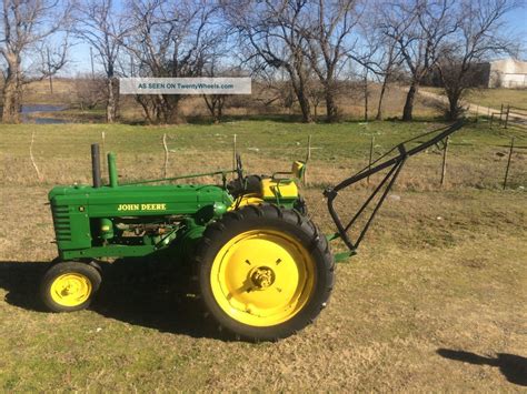 Antique John Deere 1940b Tractor 2 Row Plow