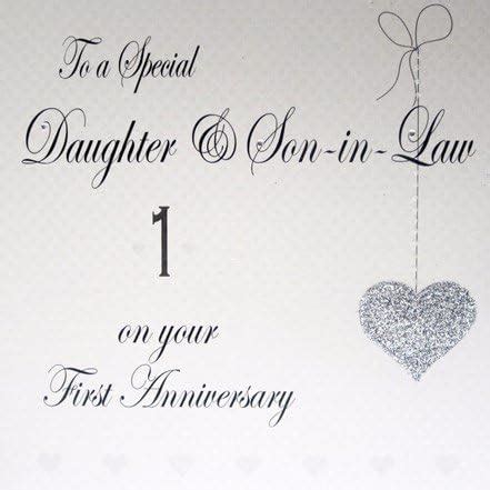 White Cotton Cards Daughter Son In Law St Anniversary Card Paper