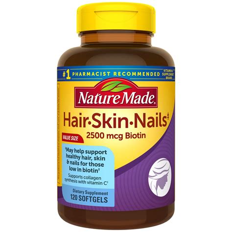 Nature Made Hair Skin And Nails With Biotin Mcg Softgels