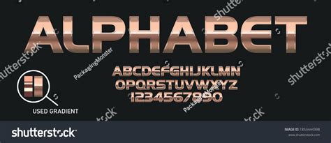 Metallic Gradient Font Metal Gradient Silver Stock Vector (Royalty Free) 1853444398 | Shutterstock