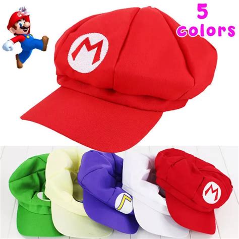 Super Mario Bros Costume Luigi Wario Waluigi Hat Christmas Fancy