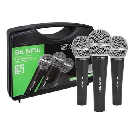 Kit Microfones Vocal Din Mico Maleta Sk M Skypix Em Promo O