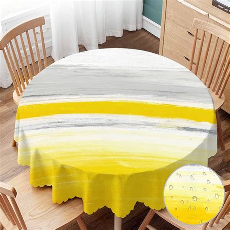 Dchyo Tablecloth Round Happy Birthday With Balloons Table Cloth