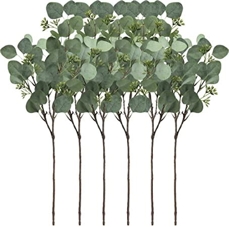 Amazon Supla 6 Pcs Faux Eucalyptus Leaves Spray Artificial Seeded