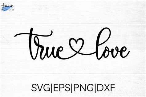 True Love Svg Cut File With Heart Detail Graphic By Emilonsvgdesigns