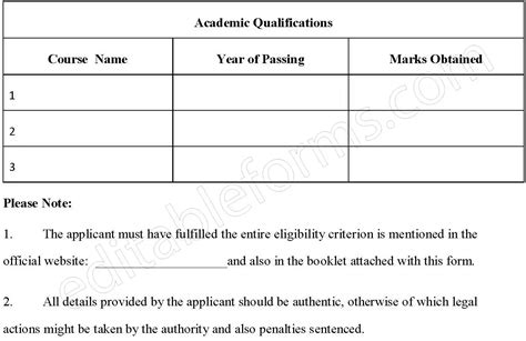 Civil Service Application Form Editable PDF Forms