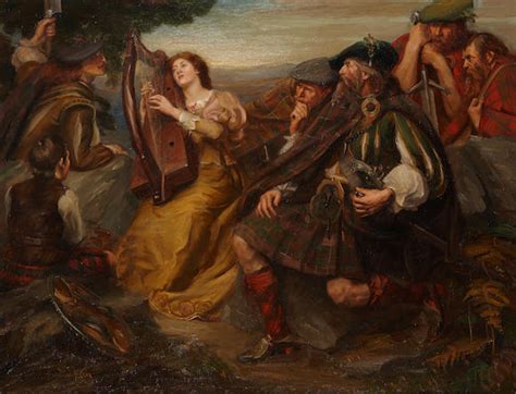 Bonhams : Graham Glen (British, active 1897-1925) 'Annot Lyle, Song to the Clarsach'