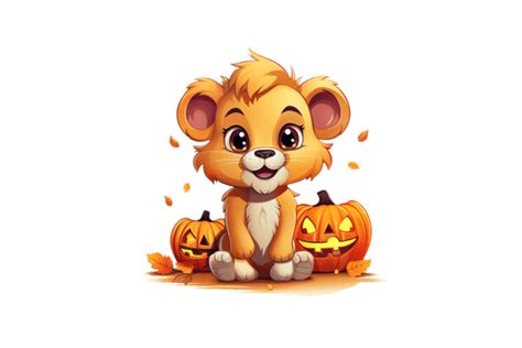 Halloween Cute Lion Cub Graphic By Gornidesign · Creative Fabrica