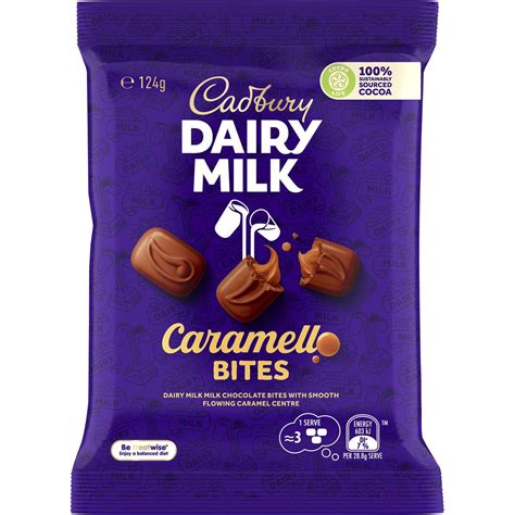 Cadbury Dairy Milk Caramello Bites Chocolates 124g Woolworths