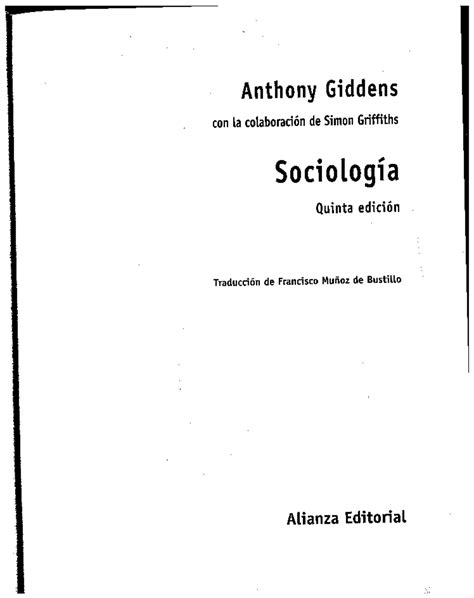 Giddens Sociolog A Anthony Giddens Con La Colaboraci N De