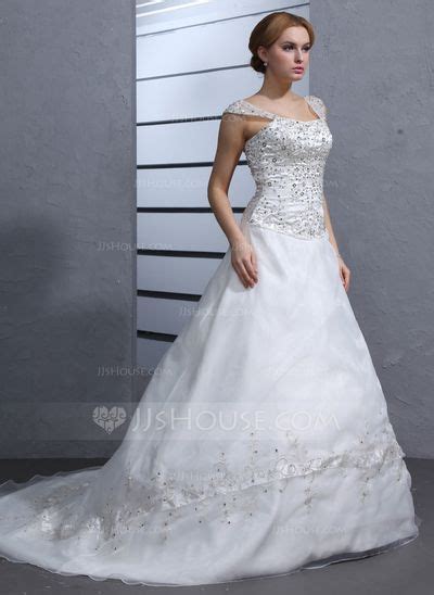 Us Ball Gown Sweetheart Chapel Train Satin Organza Wedding