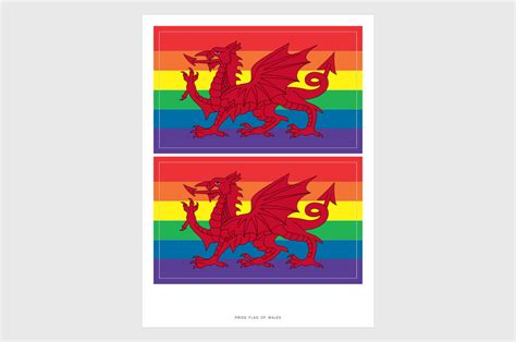 Wales Lgbtq Pride Flag Stickers Weatherproof Vinyl Pride Flag Sticker