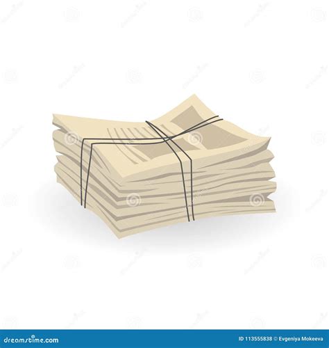 Pile Of Newspapers On White Background Stock Vector Illustration Of